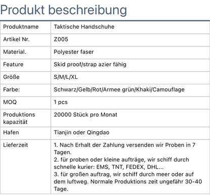 Taktische Einsatzhandschuhe